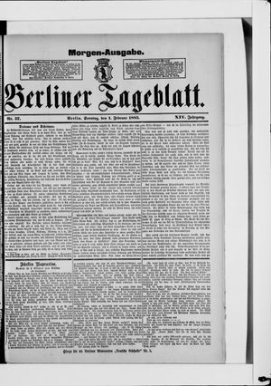 Berliner Tageblatt und Handels-Zeitung vom 01.02.1885