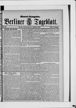 Berliner Tageblatt und Handels-Zeitung vom 05.02.1885
