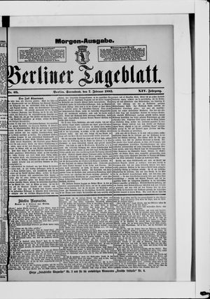 Berliner Tageblatt und Handels-Zeitung vom 07.02.1885