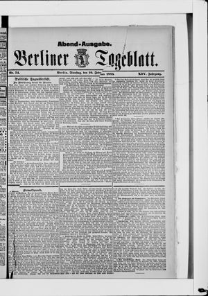 Berliner Tageblatt und Handels-Zeitung vom 10.02.1885