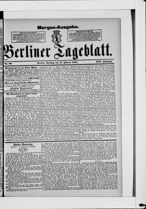 Berliner Tageblatt und Handels-Zeitung vom 17.02.1885