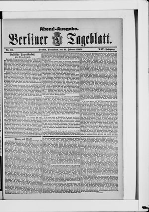 Berliner Tageblatt und Handels-Zeitung vom 21.02.1885