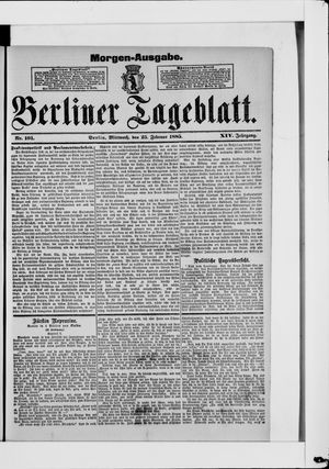 Berliner Tageblatt und Handels-Zeitung on Feb 25, 1885