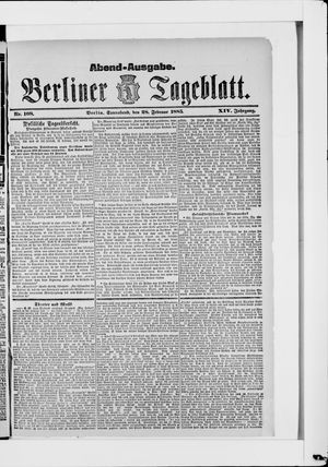 Berliner Tageblatt und Handels-Zeitung on Feb 28, 1885