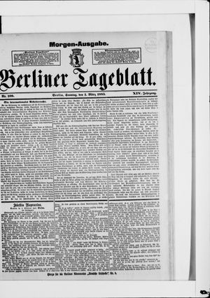 Berliner Tageblatt und Handels-Zeitung vom 01.03.1885