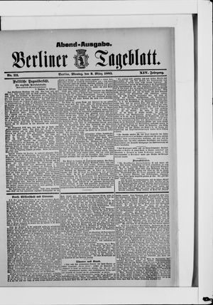 Berliner Tageblatt und Handels-Zeitung on Mar 2, 1885
