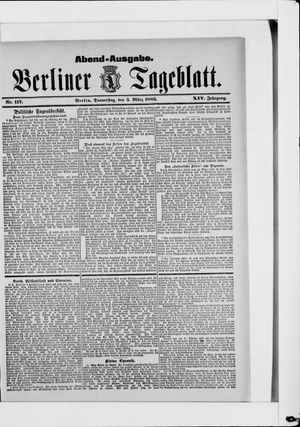 Berliner Tageblatt und Handels-Zeitung vom 05.03.1885