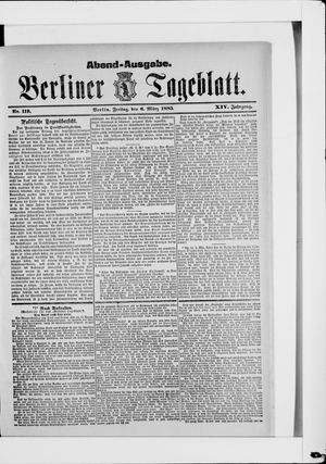 Berliner Tageblatt und Handels-Zeitung vom 06.03.1885