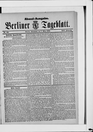 Berliner Tageblatt und Handels-Zeitung vom 07.03.1885
