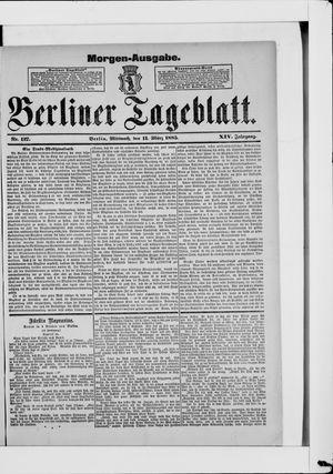 Berliner Tageblatt und Handels-Zeitung vom 11.03.1885