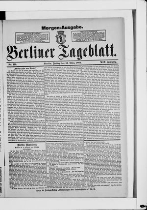 Berliner Tageblatt und Handels-Zeitung vom 13.03.1885