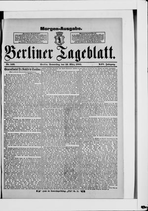 Berliner Tageblatt und Handels-Zeitung vom 19.03.1885
