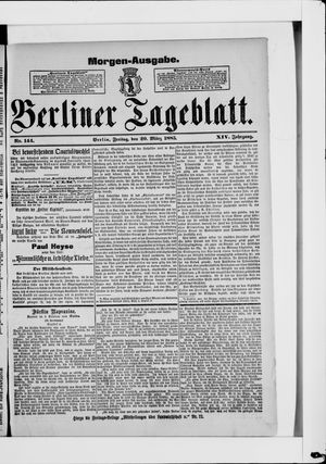 Berliner Tageblatt und Handels-Zeitung on Mar 20, 1885