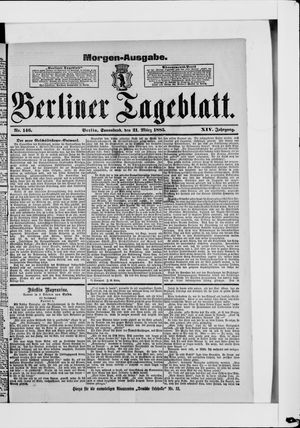 Berliner Tageblatt und Handels-Zeitung vom 21.03.1885
