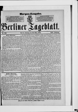 Berliner Tageblatt und Handels-Zeitung vom 22.03.1885