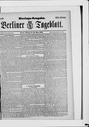 Berliner Tageblatt und Handels-Zeitung vom 30.03.1885