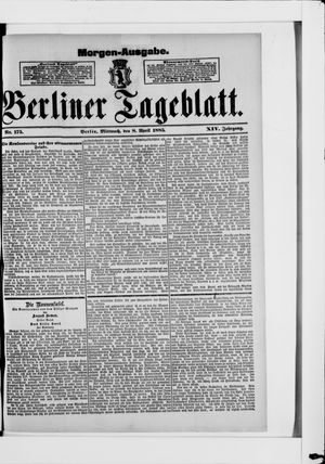 Berliner Tageblatt und Handels-Zeitung vom 08.04.1885