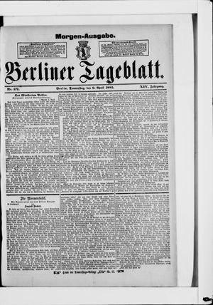 Berliner Tageblatt und Handels-Zeitung vom 09.04.1885