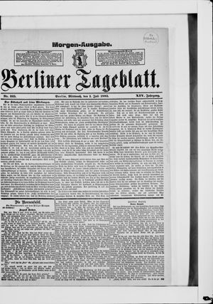 Berliner Tageblatt und Handels-Zeitung vom 01.07.1885