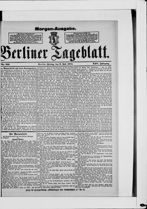 Berliner Tageblatt und Handels-Zeitung on Jul 3, 1885