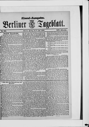 Berliner Tageblatt und Handels-Zeitung vom 03.07.1885