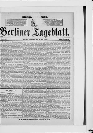 Berliner Tageblatt und Handels-Zeitung vom 09.07.1885