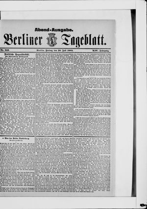 Berliner Tageblatt und Handels-Zeitung vom 10.07.1885