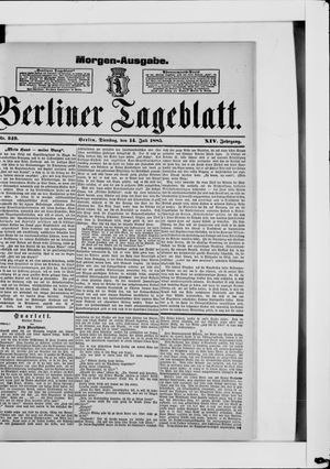 Berliner Tageblatt und Handels-Zeitung on Jul 14, 1885