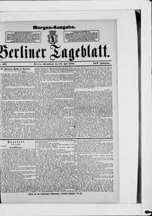 Berliner Tageblatt und Handels-Zeitung vom 18.07.1885
