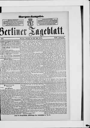 Berliner Tageblatt und Handels-Zeitung on Jul 24, 1885