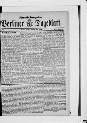 Berliner Tageblatt und Handels-Zeitung vom 31.07.1885