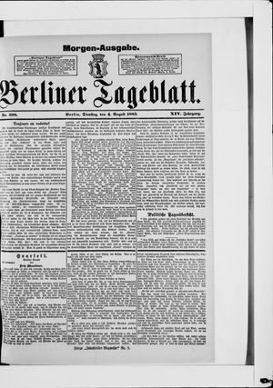 Berliner Tageblatt und Handels-Zeitung vom 04.08.1885