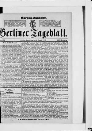 Berliner Tageblatt und Handels-Zeitung on Aug 6, 1885