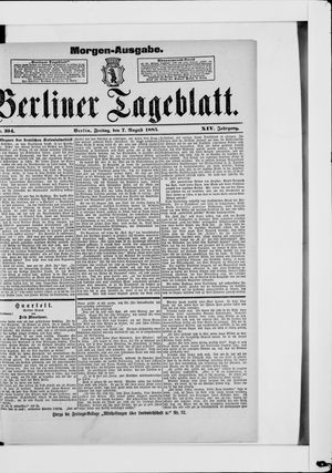 Berliner Tageblatt und Handels-Zeitung vom 07.08.1885