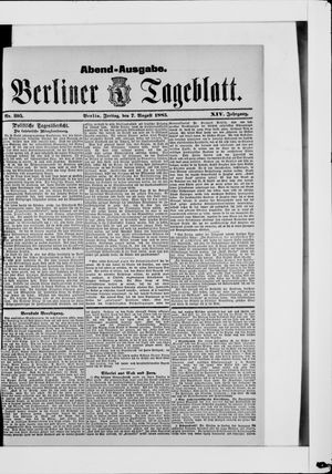 Berliner Tageblatt und Handels-Zeitung vom 07.08.1885