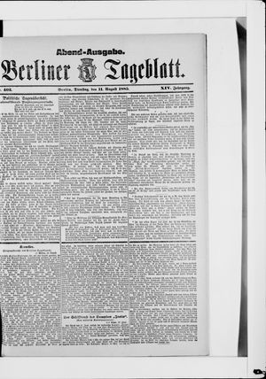 Berliner Tageblatt und Handels-Zeitung vom 11.08.1885