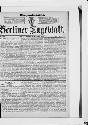 Berliner Tageblatt und Handels-Zeitung vom 12.08.1885