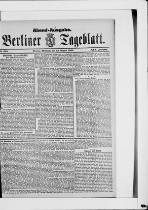 Berliner Tageblatt und Handels-Zeitung vom 12.08.1885
