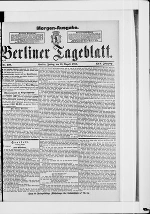 Berliner Tageblatt und Handels-Zeitung vom 21.08.1885