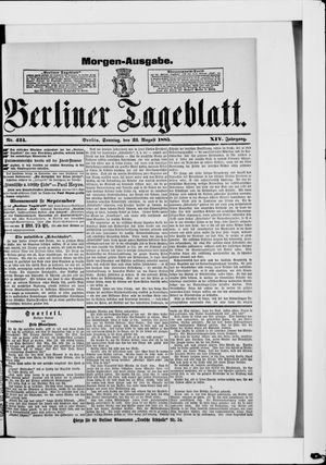 Berliner Tageblatt und Handels-Zeitung on Aug 23, 1885