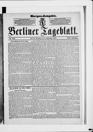 Berliner Tageblatt und Handels-Zeitung vom 01.09.1885