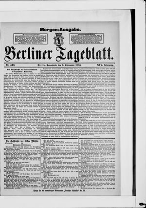 Berliner Tageblatt und Handels-Zeitung vom 05.09.1885
