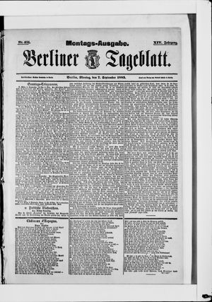 Berliner Tageblatt und Handels-Zeitung vom 07.09.1885