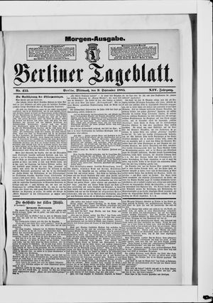 Berliner Tageblatt und Handels-Zeitung vom 09.09.1885