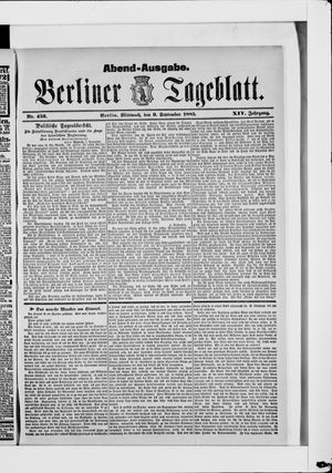 Berliner Tageblatt und Handels-Zeitung vom 09.09.1885