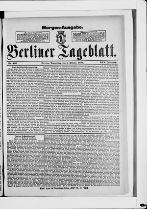 Berliner Tageblatt und Handels-Zeitung vom 01.10.1885