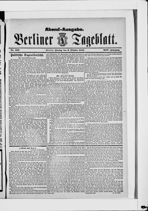 Berliner Tageblatt und Handels-Zeitung vom 02.10.1885