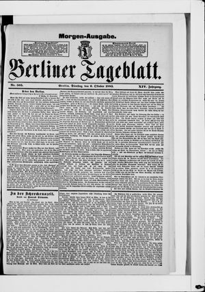 Berliner Tageblatt und Handels-Zeitung vom 06.10.1885