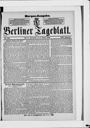 Berliner Tageblatt und Handels-Zeitung vom 08.10.1885