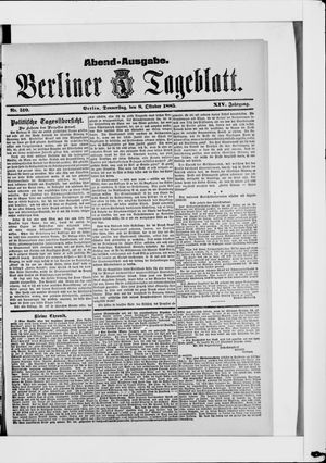 Berliner Tageblatt und Handels-Zeitung vom 08.10.1885